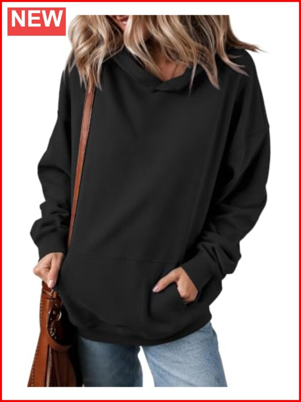 Oversized Hoodie Women's Pullover Sweatshirt with Kangaroo Pocket